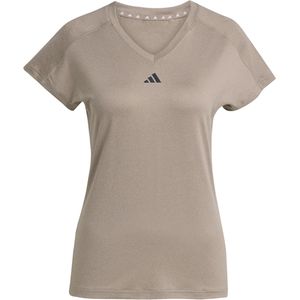 adidas - AEROREADY TRAIN ESSENTIALS - T-shirt - Chalky Brown - V-hals - Slim Fit