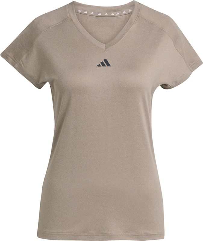 adidas - AEROREADY TRAIN ESSENTIALS - T-shirt - Chalky Brown - V-hals - Slim Fit