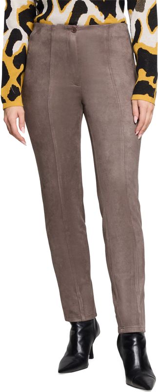 Betty Barclay - Damesbroek - Leerlook - Slim Fit - Knoopsluiting - Lengtenaden