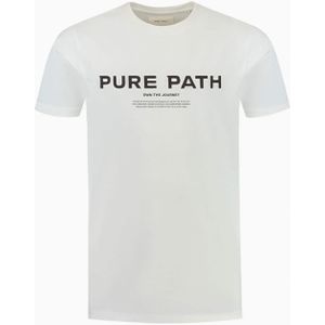 Pure Path T-shirt wit (Maat: M) - Tekst - Halslijn: Ronde hals,