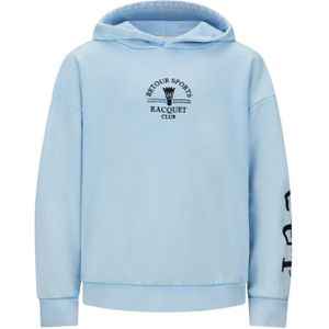 Retour Hoodie blauw (Maat: 122-128) - Tekst - Halslijn: Capuchon,