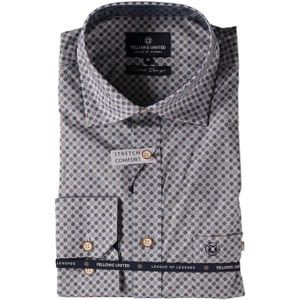 Fellows United Overhemd lange mouw blauw (Maat: L)