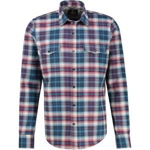 Lerros - Casual Flanellen Overhemd - Maple Red - Katoen