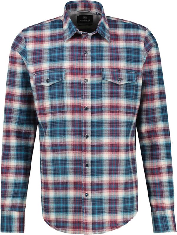 Lerros - Casual Flanellen Overhemd - Maple Red - Katoen
