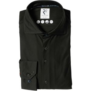 R2 Amsterdam Overhemd lange mouw groen (Maat: 37) - Effen