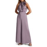 Swing - Jumpsuit - Paars - Halslijn: Opstaande Kraag