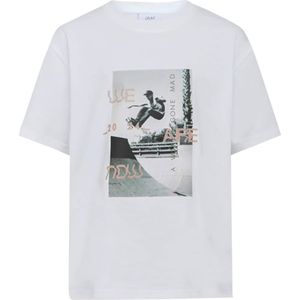 Grunt T-shirt wit (Maat: 164) - Fotoprint - Halslijn: Ronde hals,