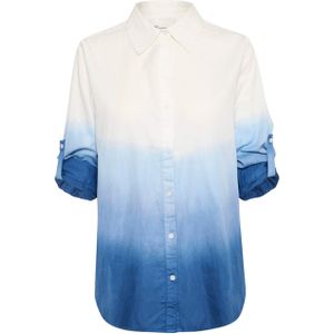 My Essential Wardrobe Blouse blauw (Maat: 36) - Ombre - Halslijn: Kraag,