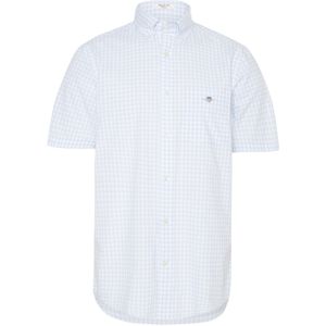 Gant Overhemd korte mouw blauw (Maat: XL) - Ruit