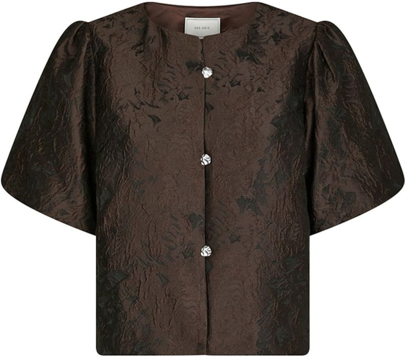Neo Noir - Aisa Brocade Blouse - Donkerbruin