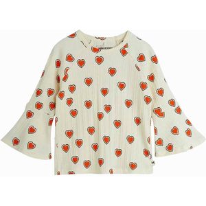 Mini Rodini Top ecru (Maat: 104) - Halslijn: Ronde hals,