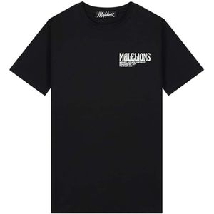 Malelions T-shirt zwart (Maat: M) - Tekst - Halslijn: Ronde hals,