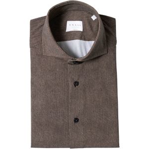 Xacus Heren overhemd lange mouw bruin (Maat: 44)