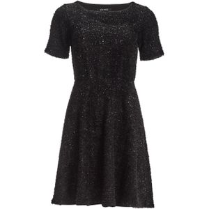 Swing Dames jurk zwart (Maat: 34) - Glitter - Halslijn: Ronde hals,
