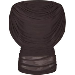 Neo Noir Dames top bruin (Maat: 36) - EffenMesh - Halslijn: Watervalhals,