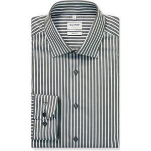 Olymp Level 5 Heren overhemd lange mouw groen (Maat: 40) - Streep