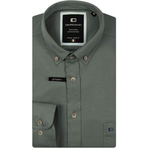 Giordano Heren overhemd lange mouw groen (Maat: L) - Effen