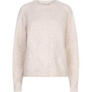 Esqualo Dames trui beige (Maat: S) - Effen - Halslijn: Ronde hals,