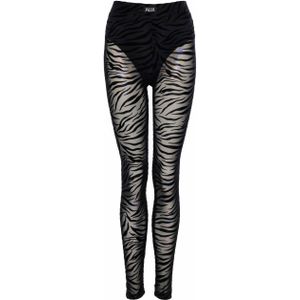 Alix The Label ZEBRA MESH dames broek zwart (Maat: XS)