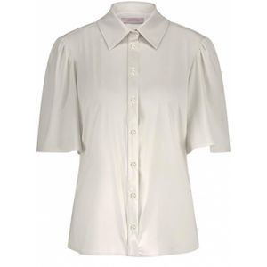 Studio Anneloes Dames blouse ecru (Maat: XXS) - Effen - Halslijn: Polokraag,