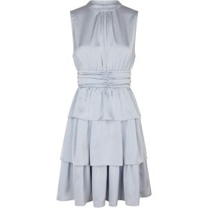 Neo Noir Jurk blauw (Maat: 34) - Effen - Halslijn: Opstaande kraag,