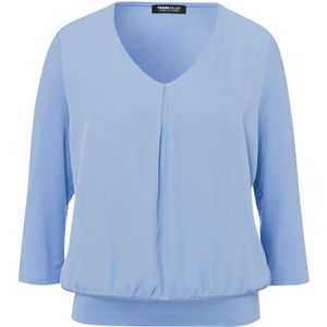 Frank Walder Dames longsleeve blauw (Maat: 40) - Effen - Halslijn: V-hals,