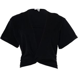 BA&SH T-shirt zwart (Maat: 38) - Effen - Halslijn: V-hals,