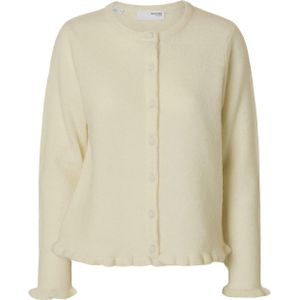 Selected Femme Dames vest ecru (Maat: M) - Effen - Halslijn: Ronde hals,