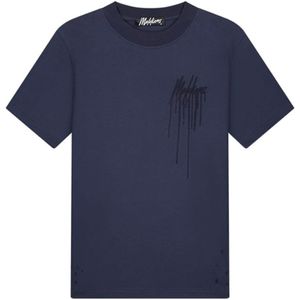 Malelions T-shirt blauw (Maat: S) - EffenTekst - Halslijn: Ronde hals,