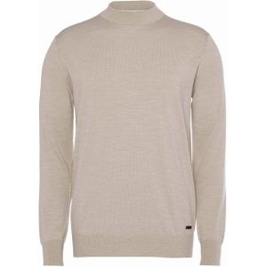 Born with appetite Trui beige (Maat: M) - Mélange - Halslijn: Opstaande kraag,