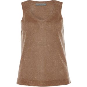 D. Exterior Top bruin (Maat: M) - Effen - Halslijn: V-hals,