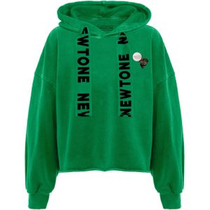 Newtone Sweater groen (Maat: S-M) - Effen - Halslijn: Capuchon,