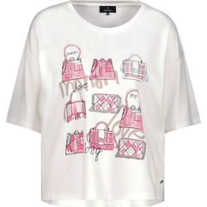 Monari T-shirt ecru (Maat: 42) - Fotoprint - Halslijn: Ronde hals,