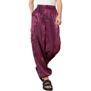 Refined Department Shiny cargo pants Demy paars (Maat: XS)