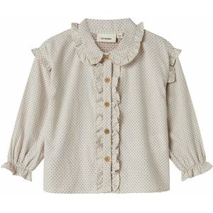 Loose Fit - Overhemd - Geweven Stof - Lange Mouwen - Knoopsluiting - Ruches