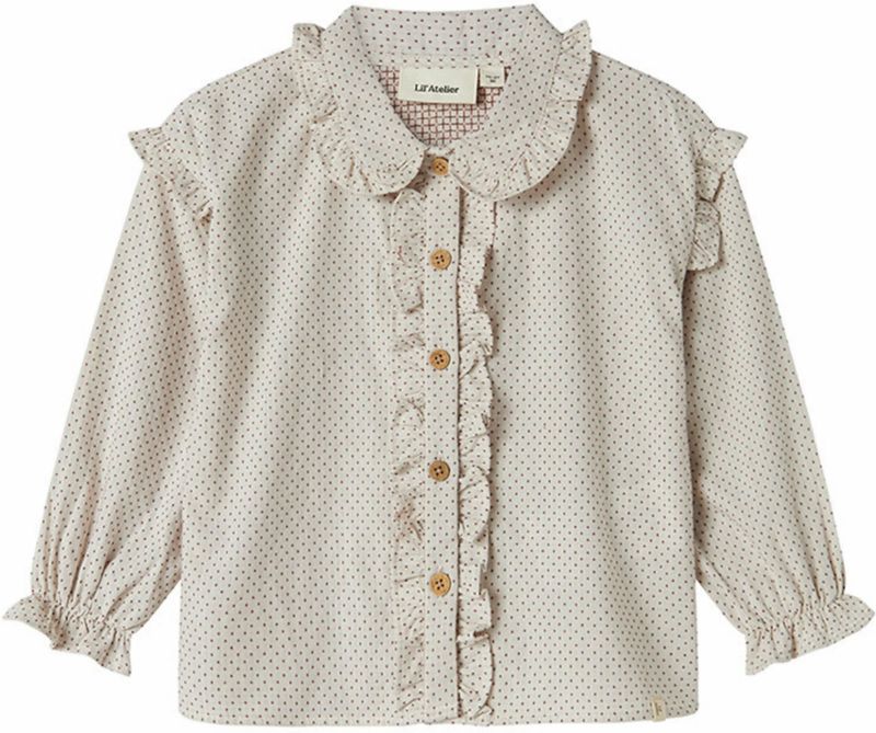 Loose Fit - Overhemd - Geweven Stof - Lange Mouwen - Knoopsluiting - Ruches