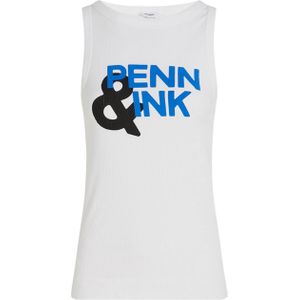 Penn & Ink N.Y. Top wit (Maat: S) - Tekst - Halslijn: Ronde hals,