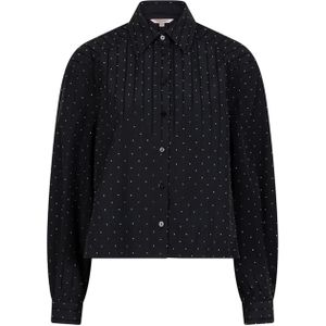 Esqualo Dames blouse zwart (Maat: 34) - Halslijn: Polokraag,