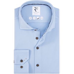 R2 - Knitted Overhemd - Lichtblauw - Effen