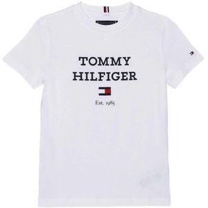 Tommy Hilfiger T-shirt wit (Maat: 164) - Tekst - Halslijn: Ronde hals,
