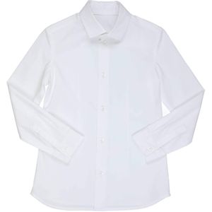 Gymp Overhemd lange mouw wit (Maat: 146) - Effen
