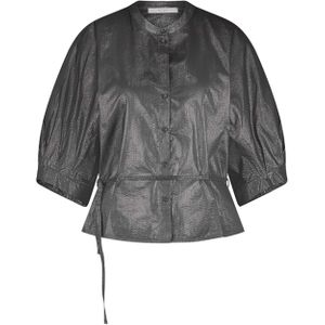 By-Bar - Blouse - Zilver - Korte Mouw - 25512021 CHRISTI
