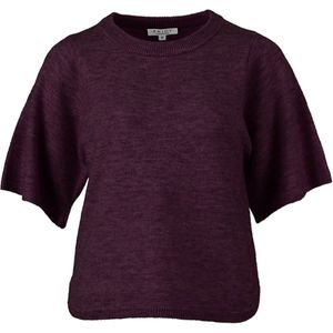 Enjoy - Dames Trui - Bordeaux - Halve Mouw - Effen - Ronde Halslijn