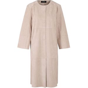 Marc Cain - Leren Damesjas - Regular Fit - Ronde Hals - Knoopsluiting