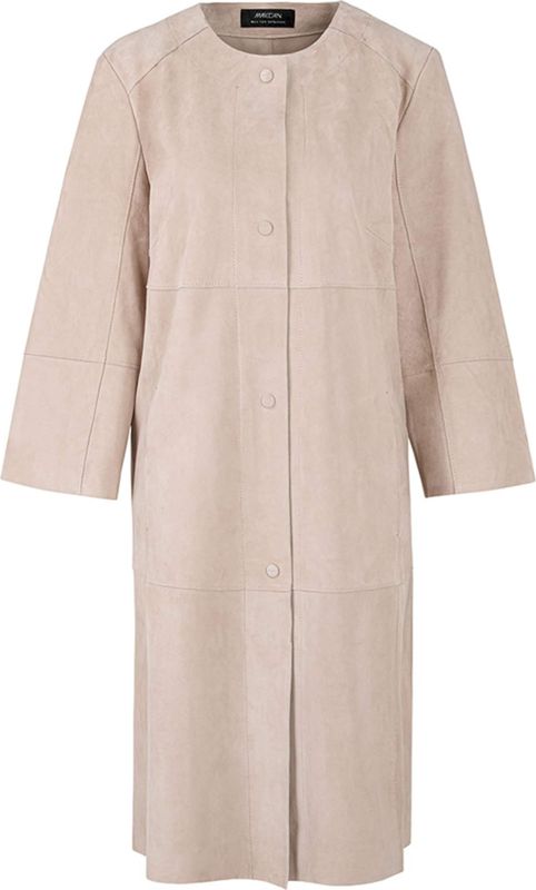 Marc Cain - Leren Damesjas - Regular Fit - Ronde Hals - Knoopsluiting