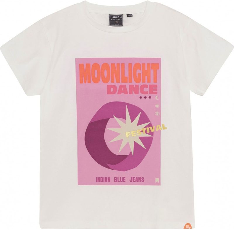 Indian Blue Jeans - T-Shirt - Cloud Maanlicht m. Print