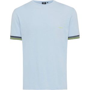 Genti T-shirt blauw (Maat: L) - Effen - Halslijn: Ronde hals,