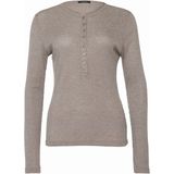 OPUS Dames longsleeve beige (Maat: 36) - Glitter - Halslijn: Ronde hals,