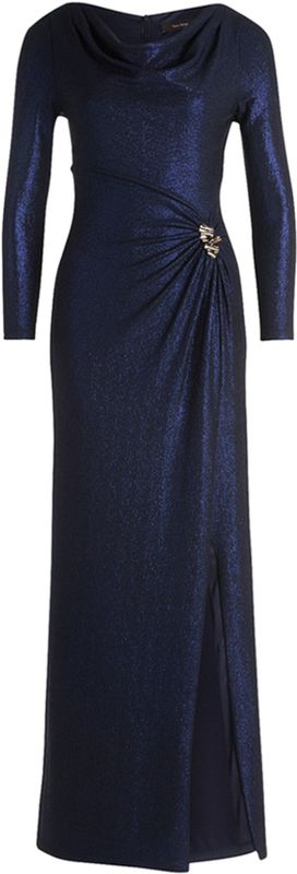Vera Mont - Dames Jurk - Blauw - Glitter - Watervalhals