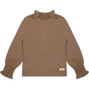 Baje Studio Meisjes longsleeve bruin (Maat: 140) - Effen - Halslijn: Ronde hals,